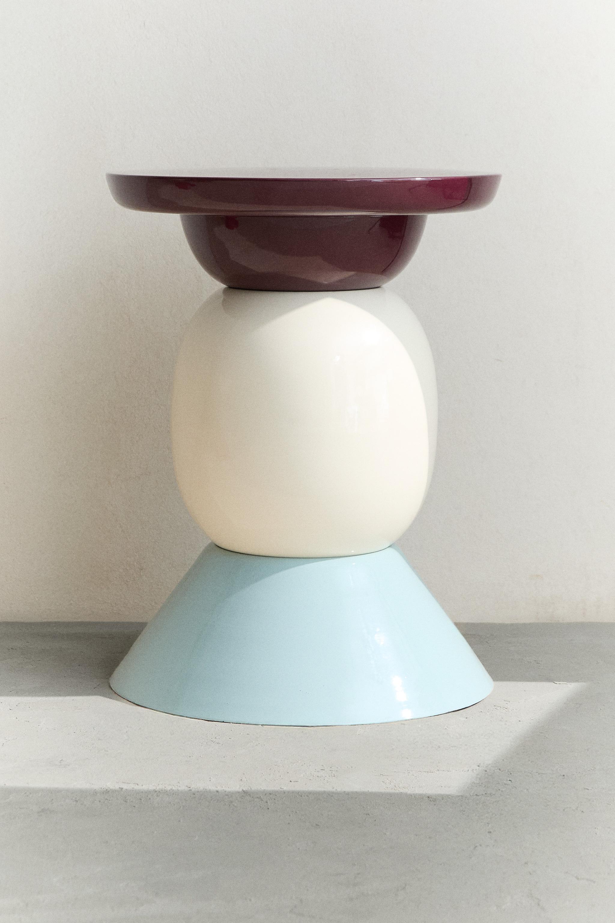 GEOMETRIC METAL SIDE TABLE